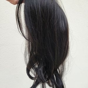 Synthetic Hand Tied Clip In Hair Topper